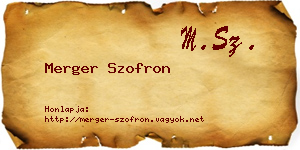 Merger Szofron névjegykártya
